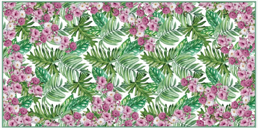 Toalha de Mesa Retangular - Folhagem Floral - 2,60mx1,60m