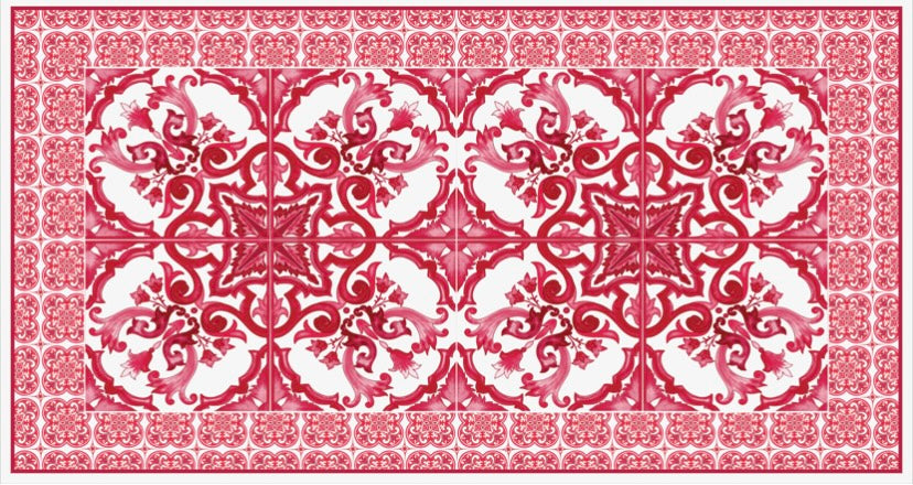 Toalha de Mesa Retangular DG cereja - 3,48mx1,84m