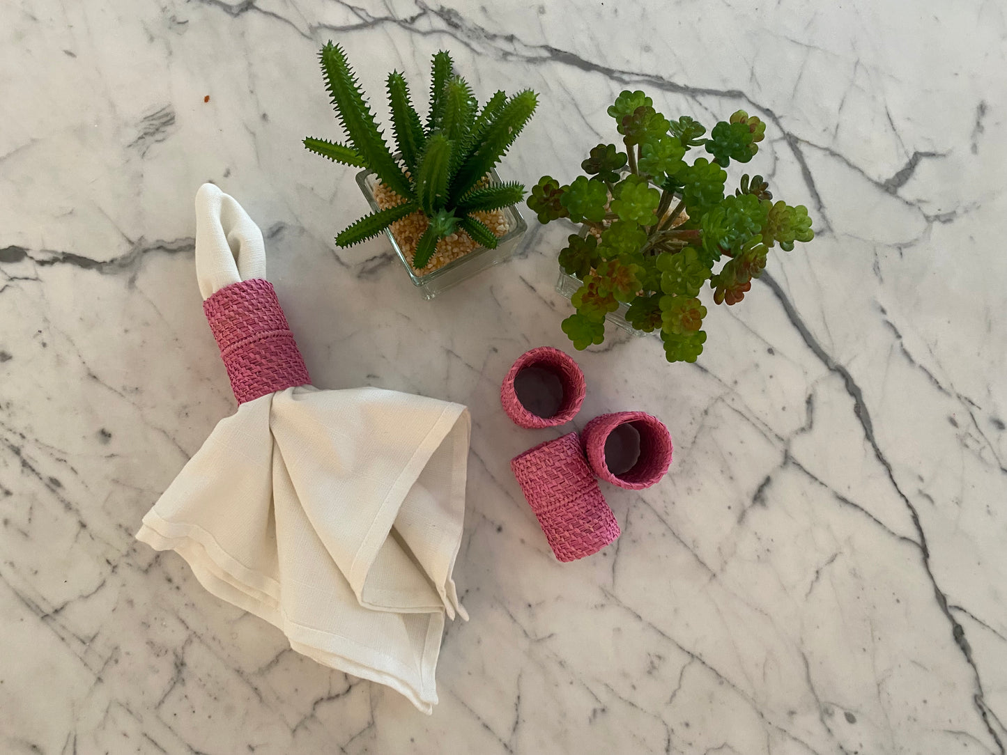 Porta guardanapo cilindro rosa