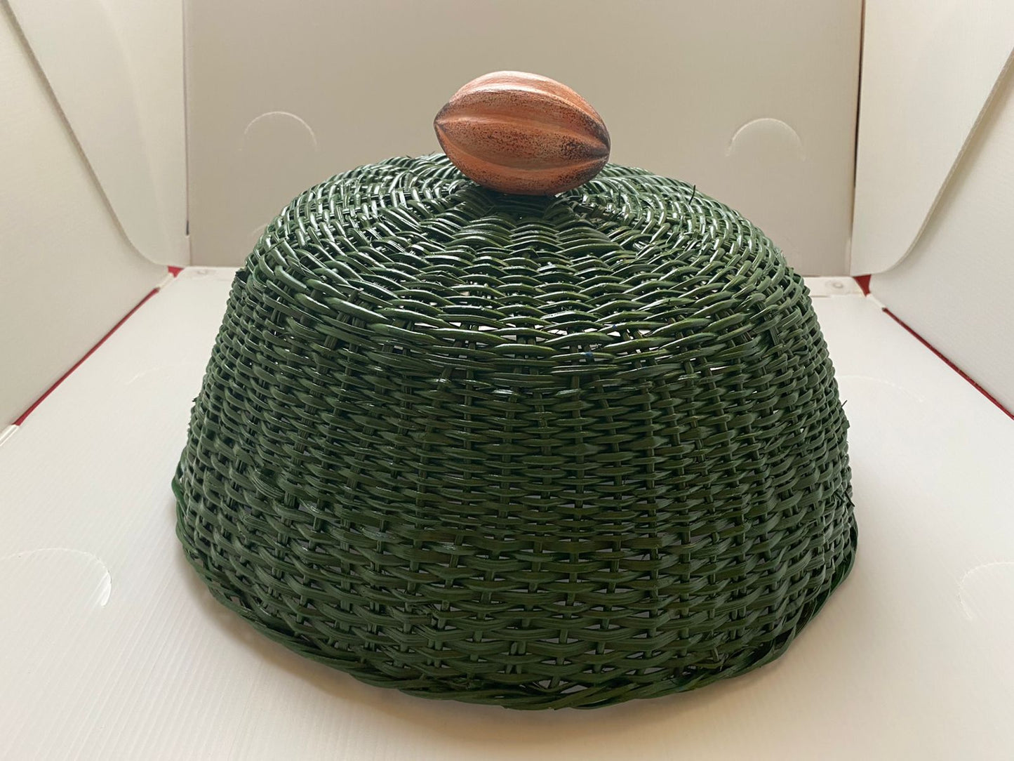 Cobre Bolo de vime Natural e Pegador de Madeira maciça modelo Cacau