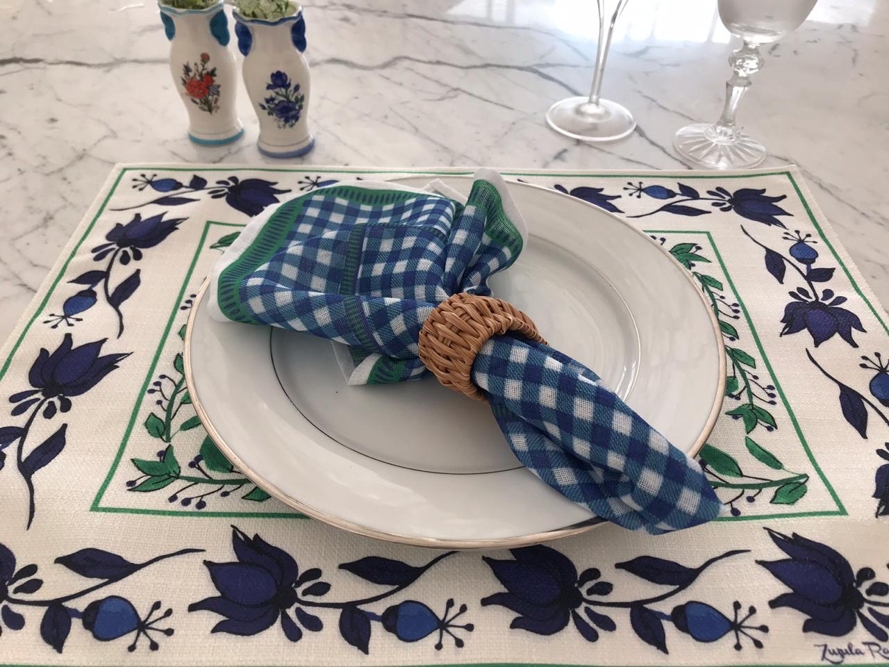 Guardanapo Quadriculado Azul e Verde