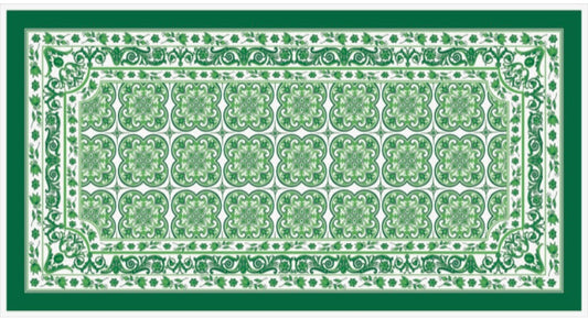 Toalha Mesa Retangular DG arabescos Verde - 3,48mx1,84m