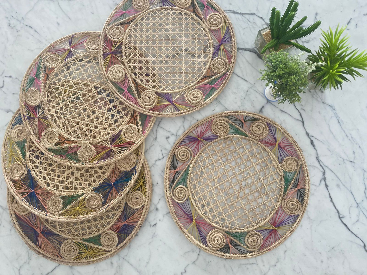 Souplat em palha natural Arabesco Multicolor
