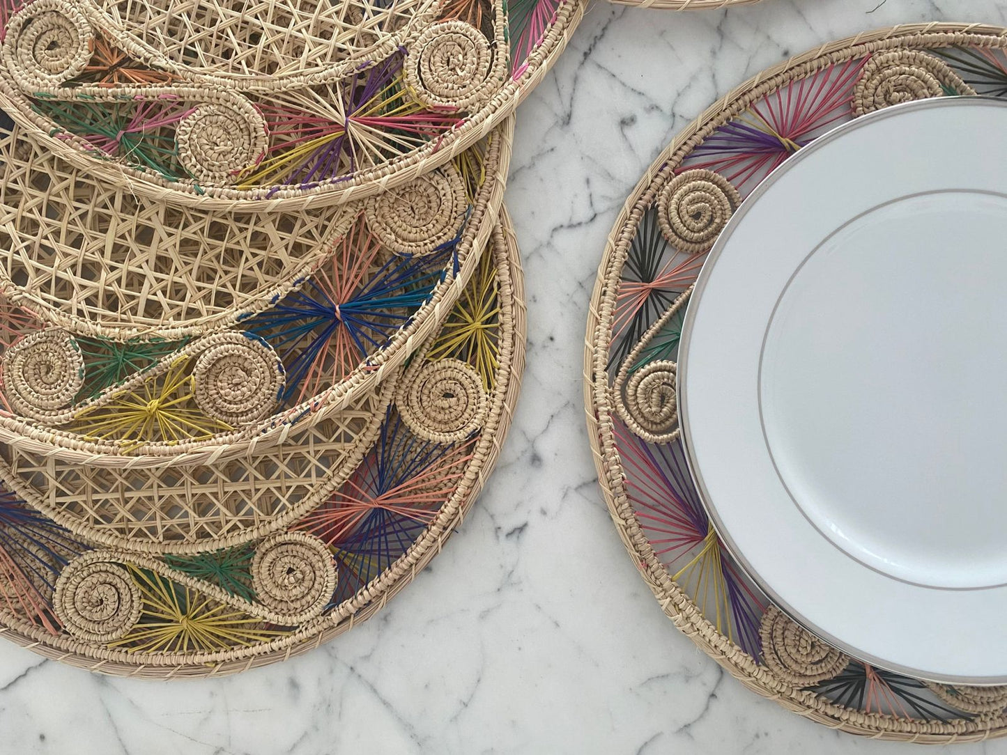 Souplat em palha natural Arabesco Multicolor