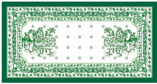 Toalha de Mesa Retangular DG Verde Vasos - 3,48mx1,84m