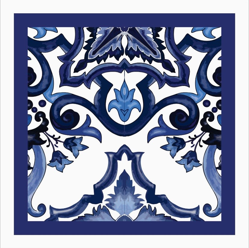 Guardanapo DG arabesco azul