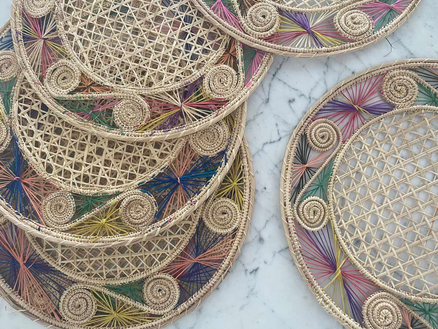 Souplat em palha natural Arabesco Multicolor