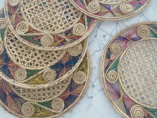 Souplat em palha natural Arabesco Multicolor