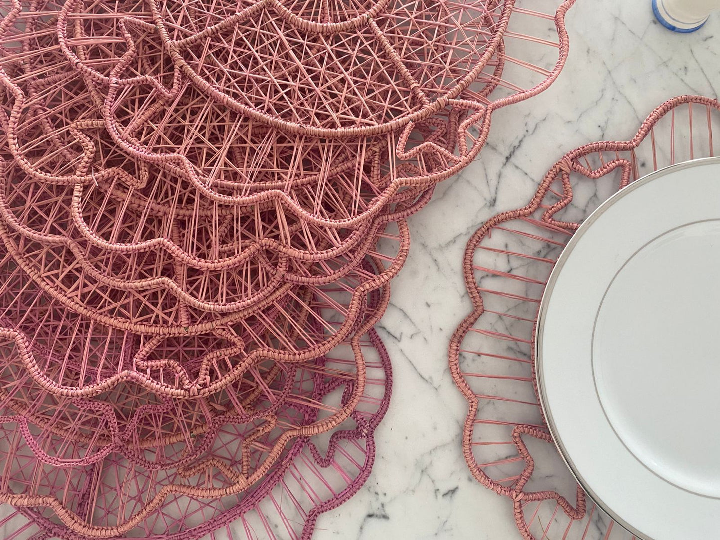 Souplat em palha natural Nuvem Rosa