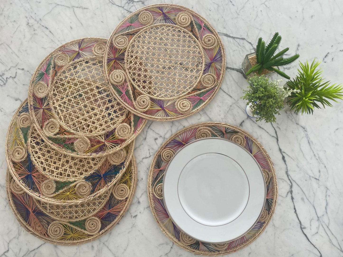 Souplat em palha natural Arabesco Multicolor
