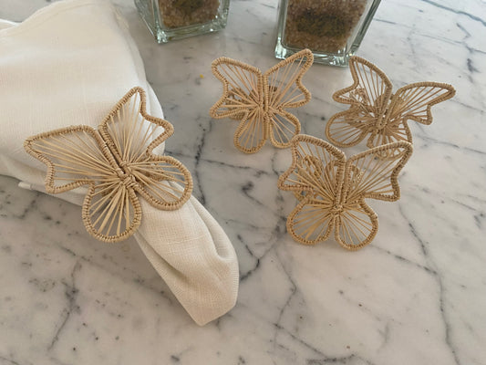Porta guardanapo palha borboleta