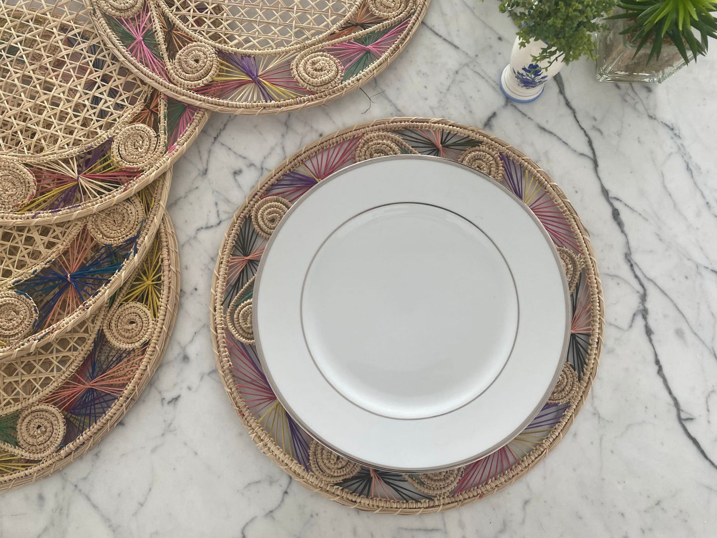 Souplat em palha natural Arabesco Multicolor