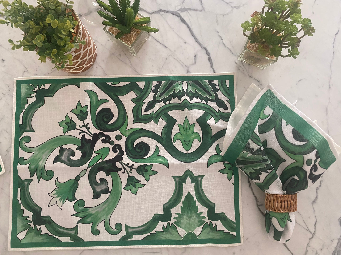 Guardanapo DG arabesco verde