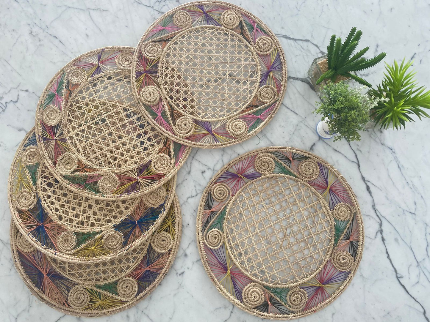 Souplat em palha natural Arabesco Multicolor
