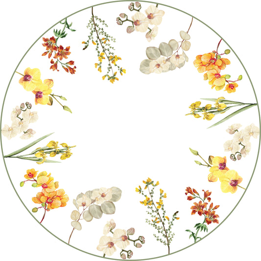 Toalha de Mesa redonda - Orquídeas Contorno