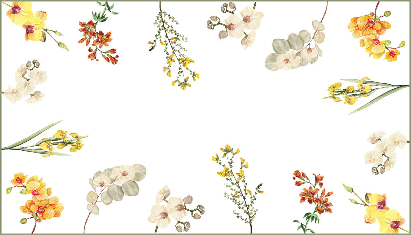 Toalha de Mesa retangular - Orquídeas Contorno
