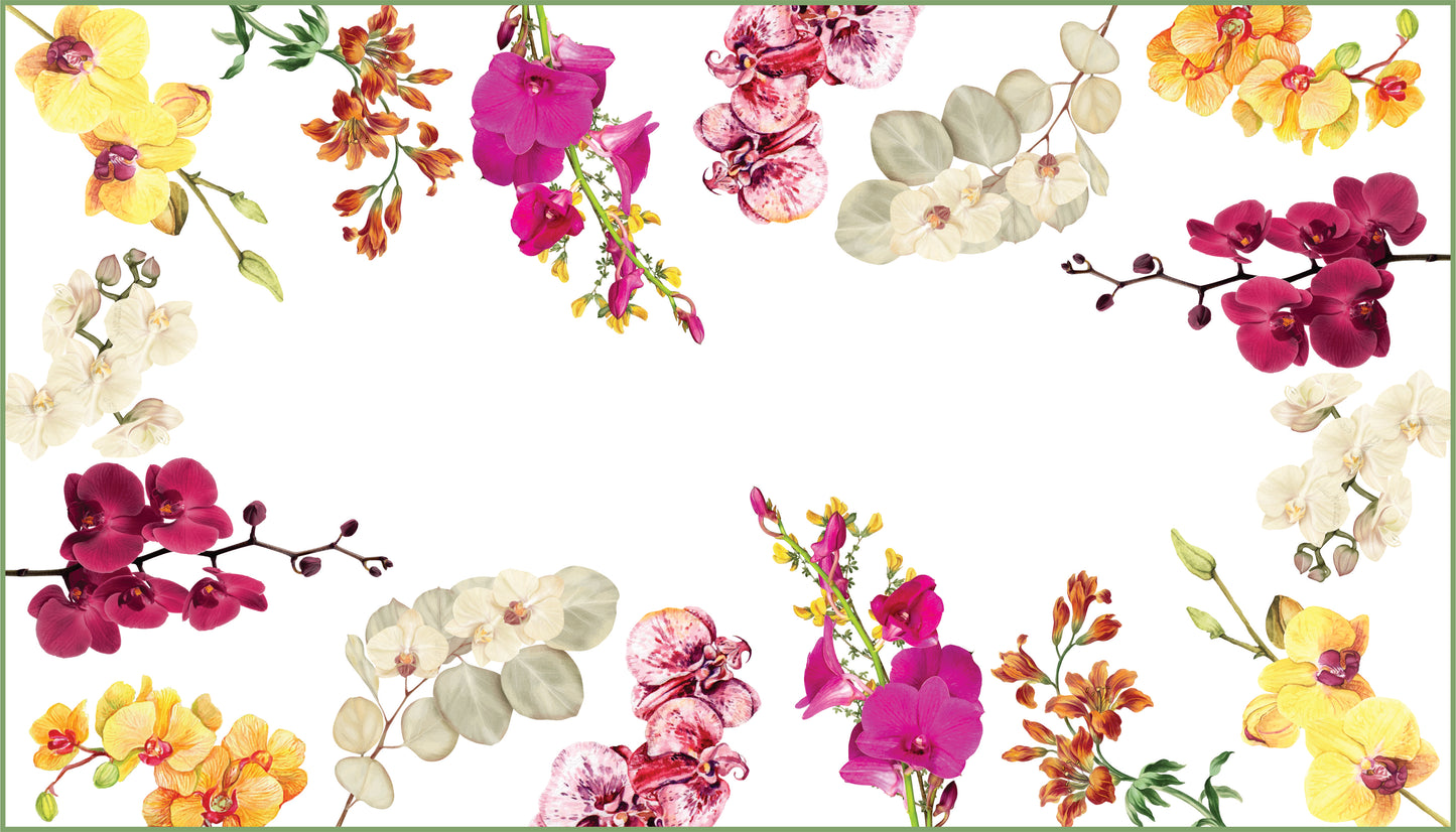 Toalha de Mesa Retangular - Orquídeas Contorno