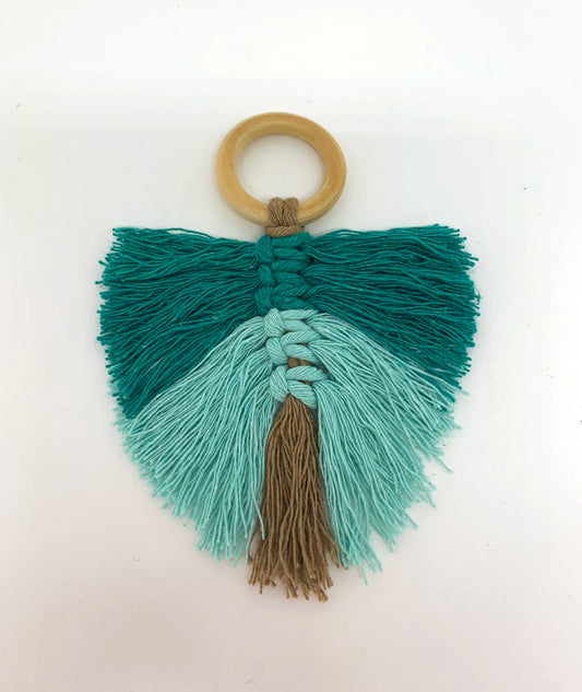 Porta Guardanapo Macrame Tricolor Verde