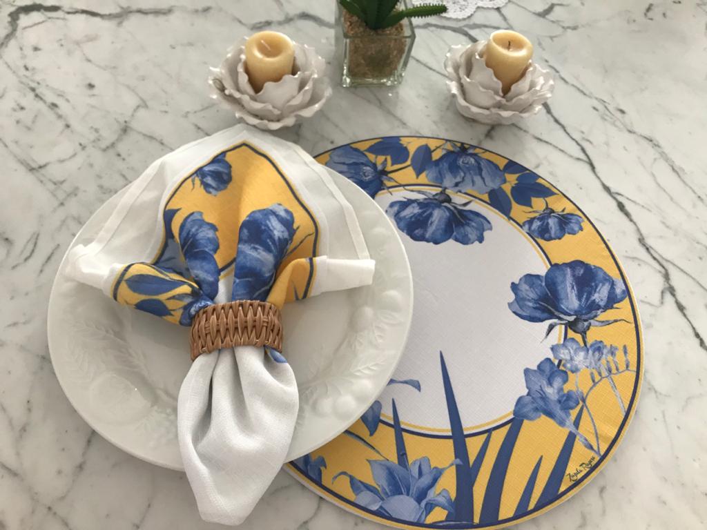 Souplat Floral Amarelo e Azul