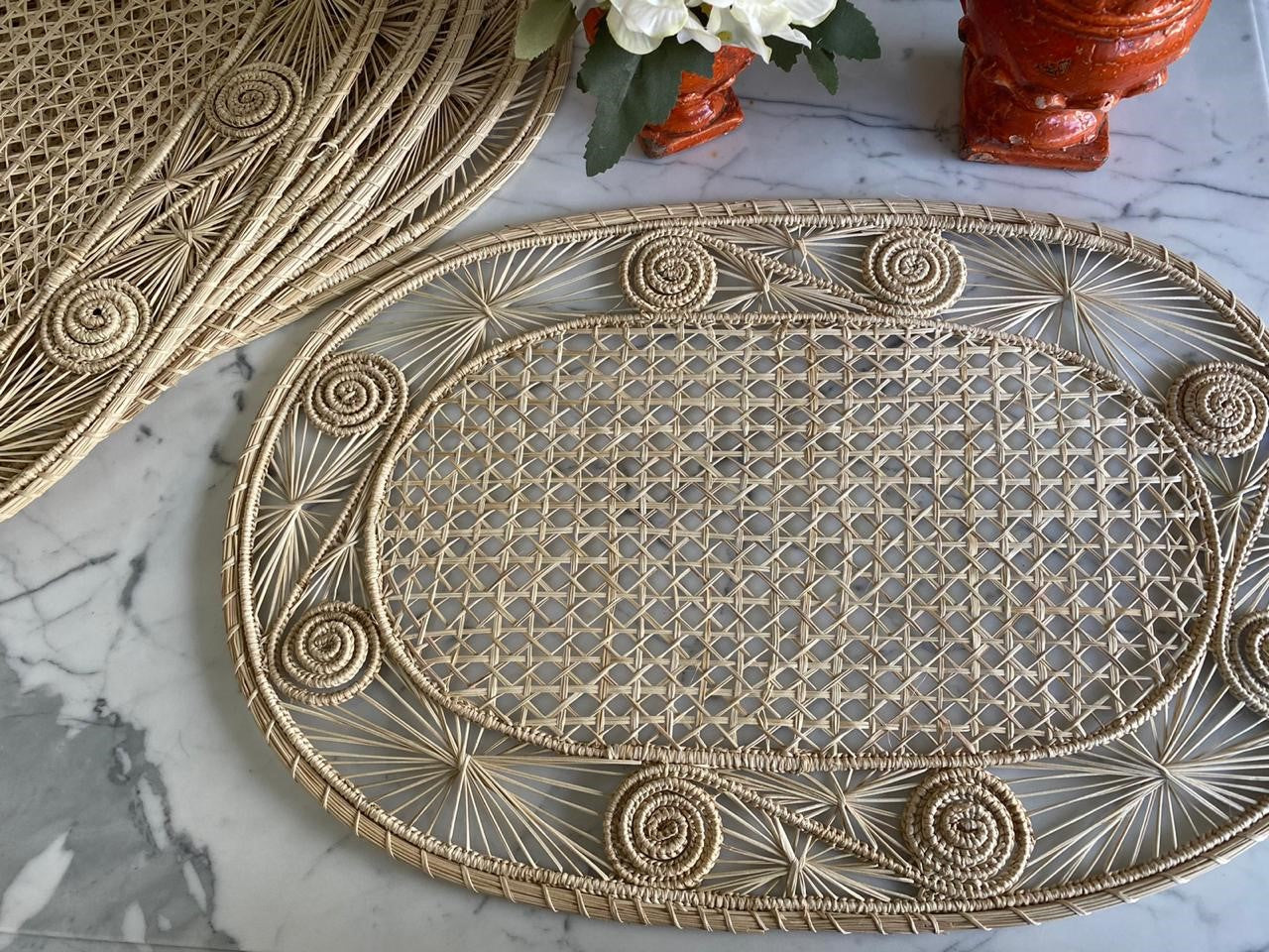 Souplat Palha Natural Arabesco Oval